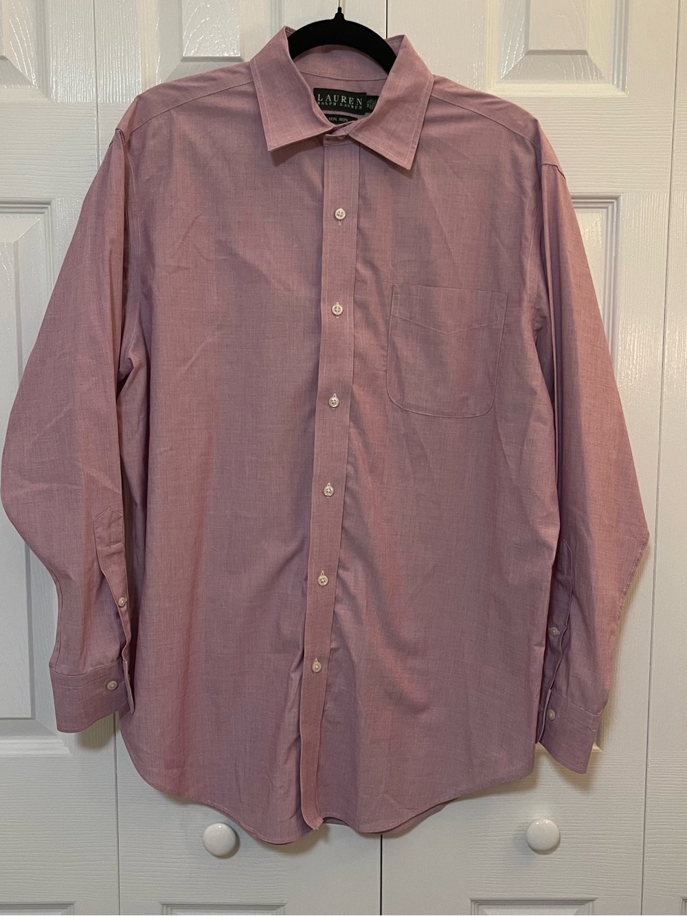 Ralph Lauren Men's Light Pink Button-Up Dress Shirt